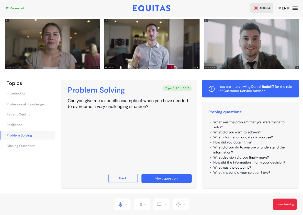 Recruiter dashboard homepage screenshot
